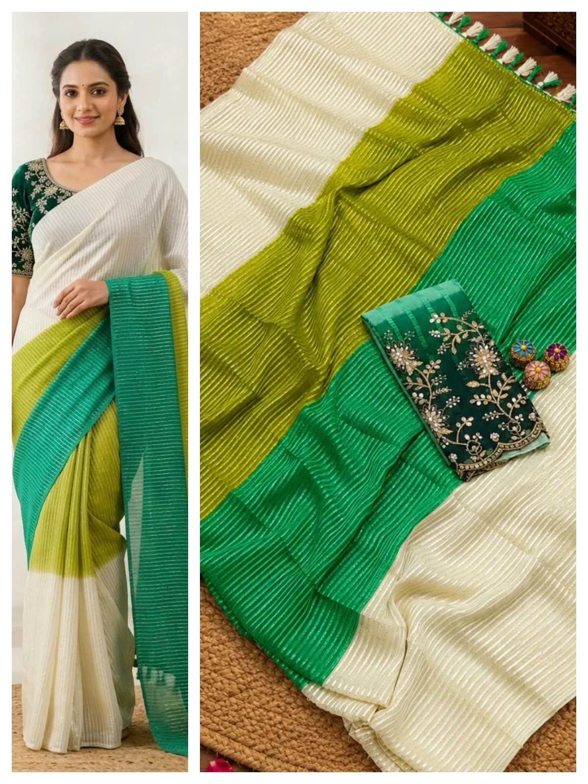 Fancy Vanaja Rainbow Colors Saree
